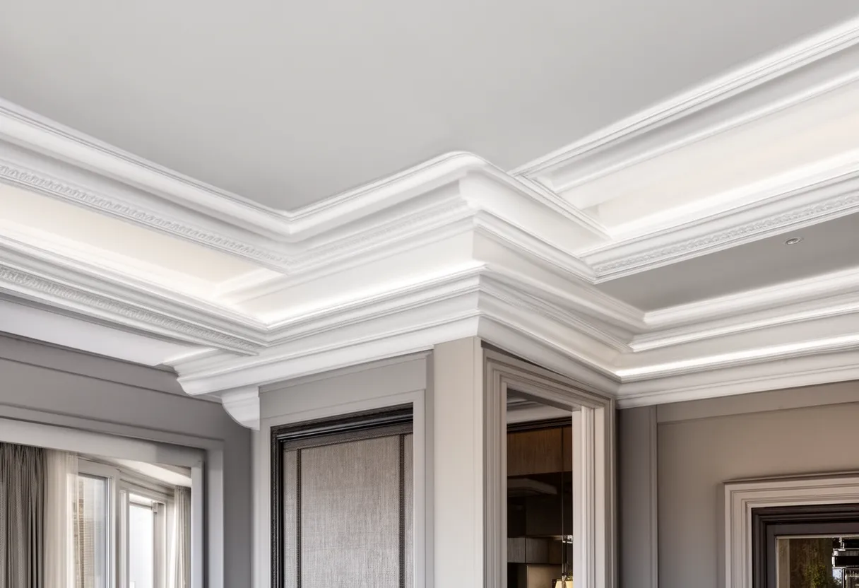 Moulures couronnées élégantes dans un salon