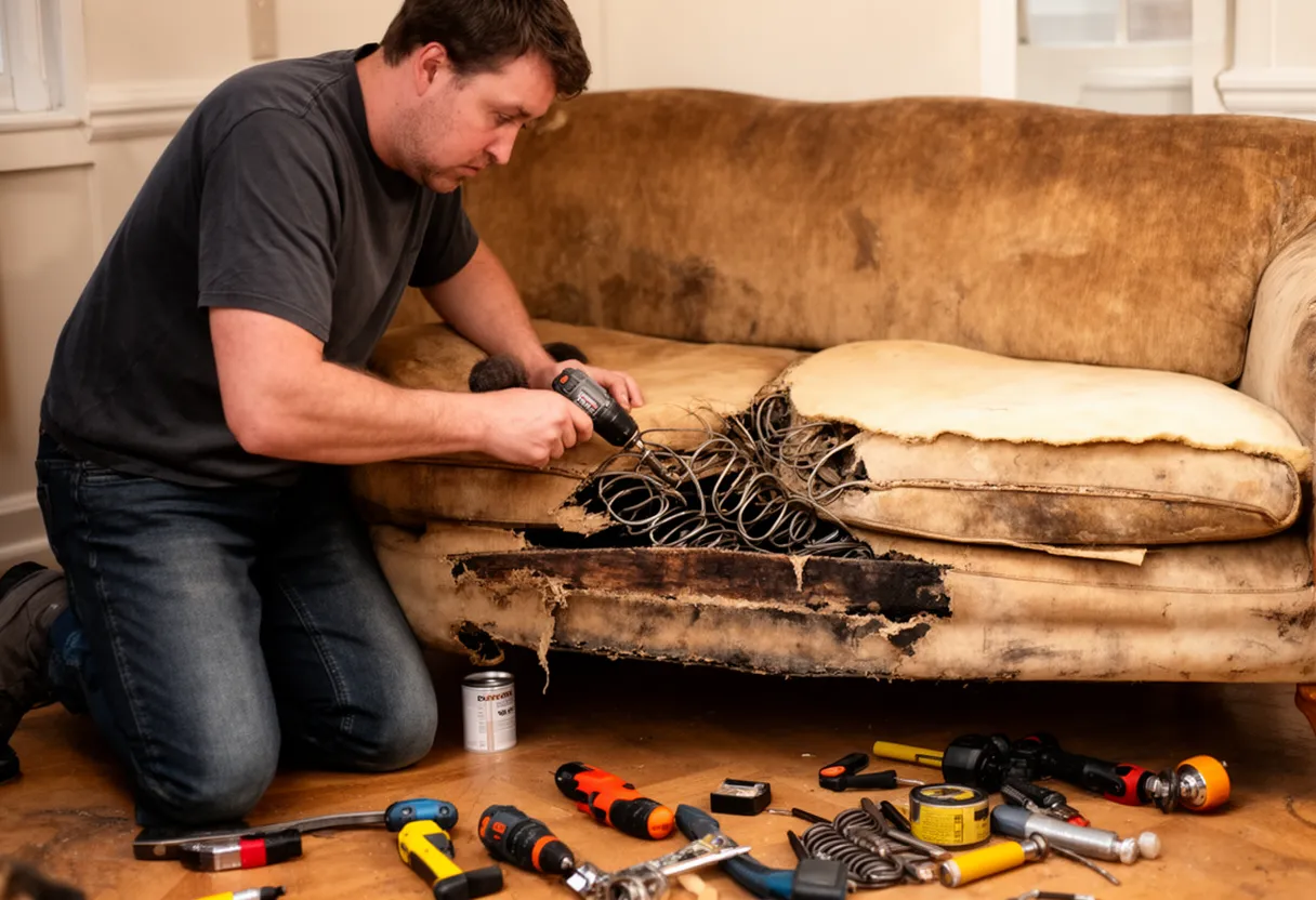 Réparation de canapé affaissé